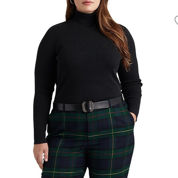 LAUREN Ralph Lauren Plus Size Plaid Pleated Twill Ankle Pants - Picture 3 of 14